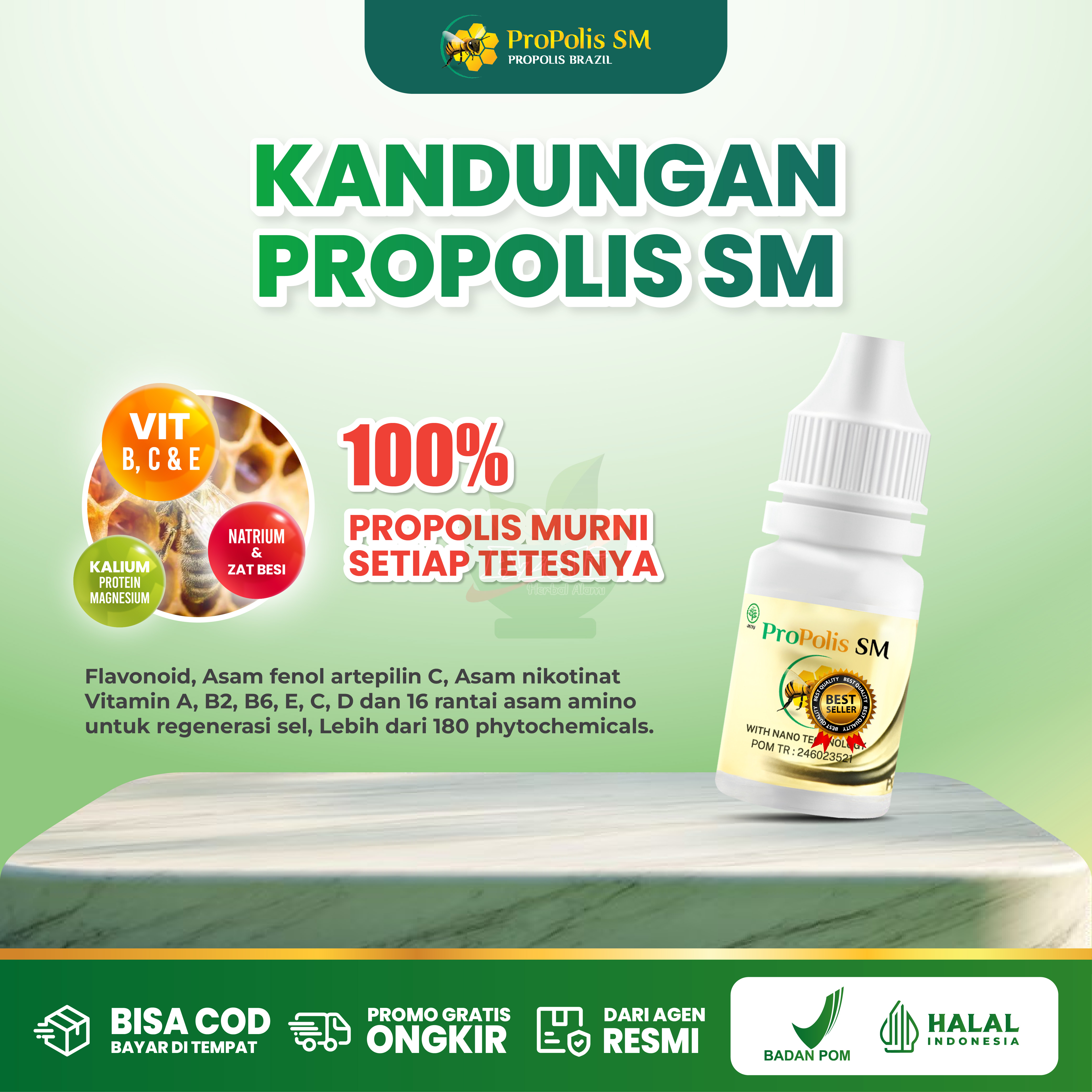 Propolis sm Original Halal Bpom Isi 6ml 4